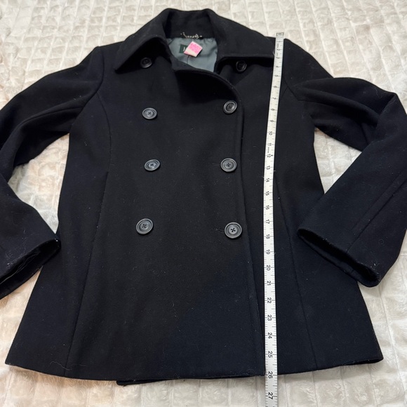 J Crew Small Black Melvin Wool Blend Pea Coat Peacoat Classic Preppy Vintage Y2K - Picture 5 of 7
